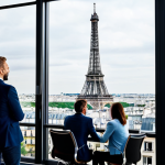 **

"A dynamic marketing team brainstorming ideas in a modern Parisian office with Eiffel Tower visible through the window, fully clothed professionals, safe for work, appropriate content, professional, perfect anatomy, natural pose, collaborative atmosphere, high quality."

**