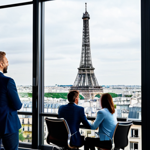 Home 15 **
"A dynamic marketing team brainstorming ideas in a modern Parisian office with Eiffel Tower visible through the window, fully clothed professionals, safe for work, appropriate content, professional, perfect anatomy, natural pose, collaborative atmosphere, high quality."
**